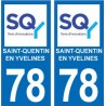 78 Saint Quentin en Yvelines autocollant plaque immatriculation auto ville sticker