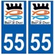 55 Bar-le-Duc logo autocollant plaque stickers ville