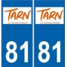 64 Pau logo sticker plate registration city