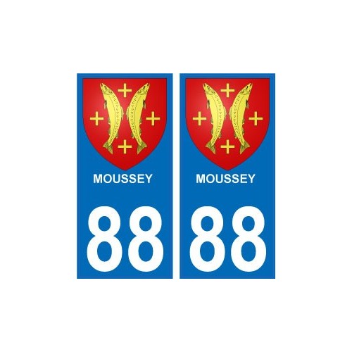 88 Moussey autocollant plaque immatriculation auto ville sticker