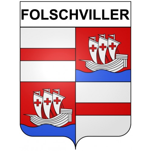 Pegatinas escudo de armas de Folschviller adhesivo de la etiqueta engomada