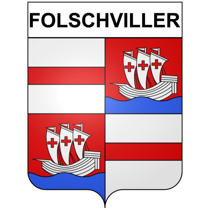 Pegatinas escudo de armas de Folschviller adhesivo de la etiqueta engomada