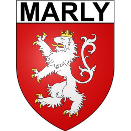 Pegatinas escudo de armas de Marly adhesivo de la etiqueta engomada
