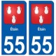 55 Etain blason autocollant plaque stickers ville