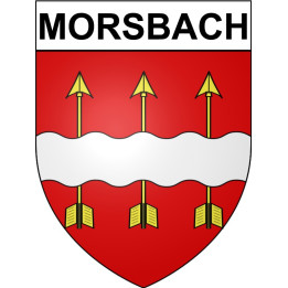 Pegatinas escudo de armas de Morsbach adhesivo de la etiqueta engomada