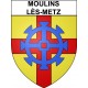 Moulins-lès-Metz Sticker wappen, gelsenkirchen, augsburg, klebender aufkleber