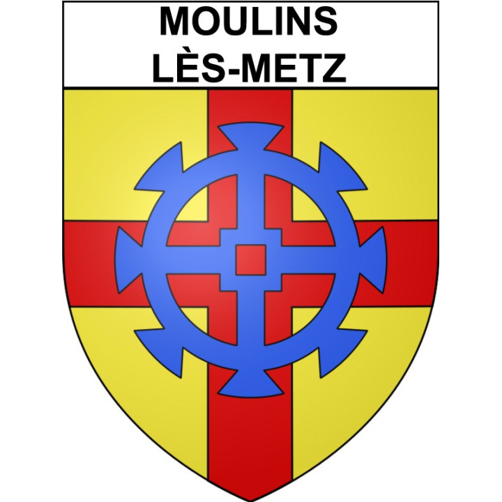 Pegatinas escudo de armas de Moulins-lès-Metz adhesivo de la etiqueta engomada