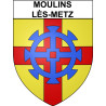Pegatinas escudo de armas de Moulins-lès-Metz adhesivo de la etiqueta engomada