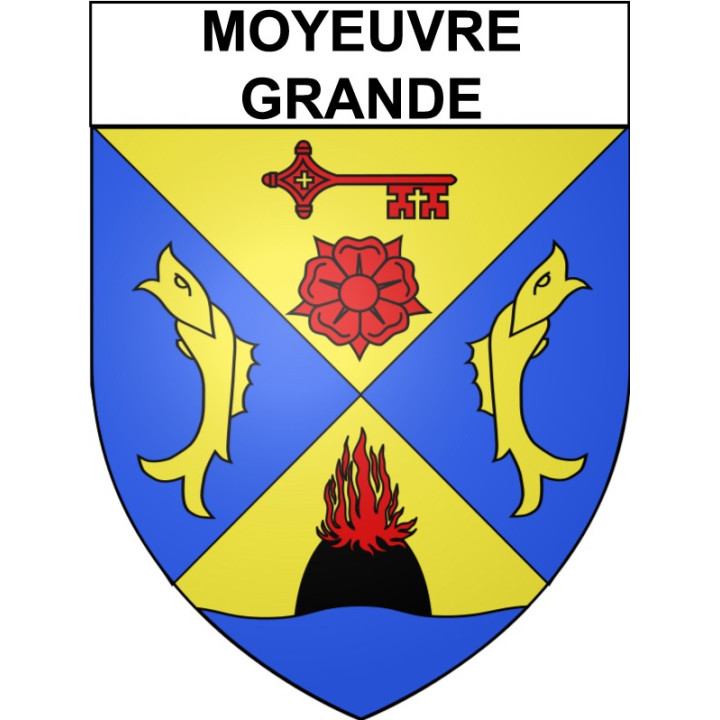 Pegatinas escudo de armas de Moyeuvre-Grande adhesivo de la etiqueta engomada