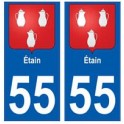 55 Etain blason autocollant plaque stickers ville