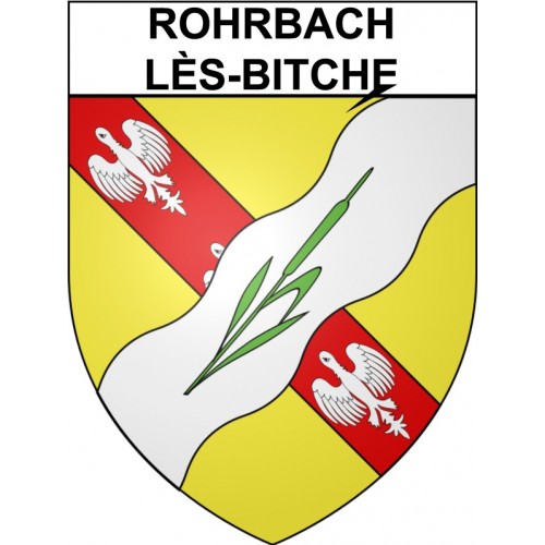 Pegatinas escudo de armas de Rohrbach-lès-Bitche adhesivo de la etiqueta engomada