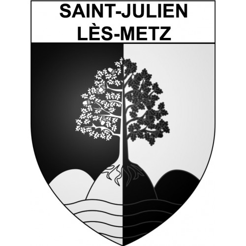 Pegatinas escudo de armas de Saint-Julien-lès-Metz adhesivo de la etiqueta engomada