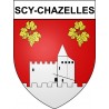 Pegatinas escudo de armas de Scy-Chazelles adhesivo de la etiqueta engomada