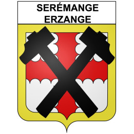 Pegatinas escudo de armas de Serémange-Erzange adhesivo de la etiqueta engomada