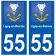55 Ligny-en-Barrois blason autocollant plaque stickers ville