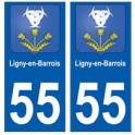 55 Ligny-en-Barrois blason autocollant plaque stickers ville