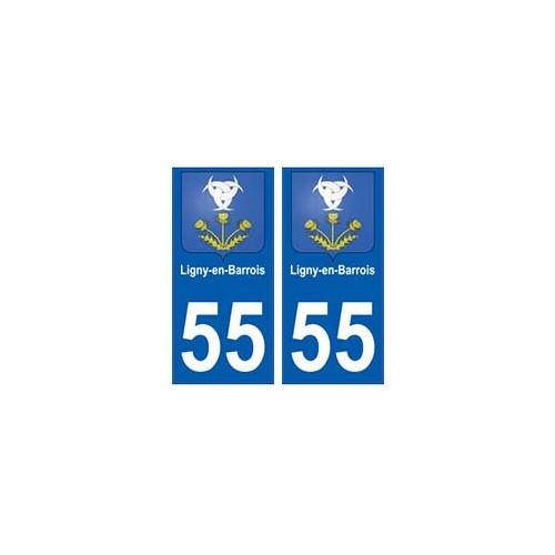 55 Ligny-en-Barrois blason autocollant plaque stickers ville