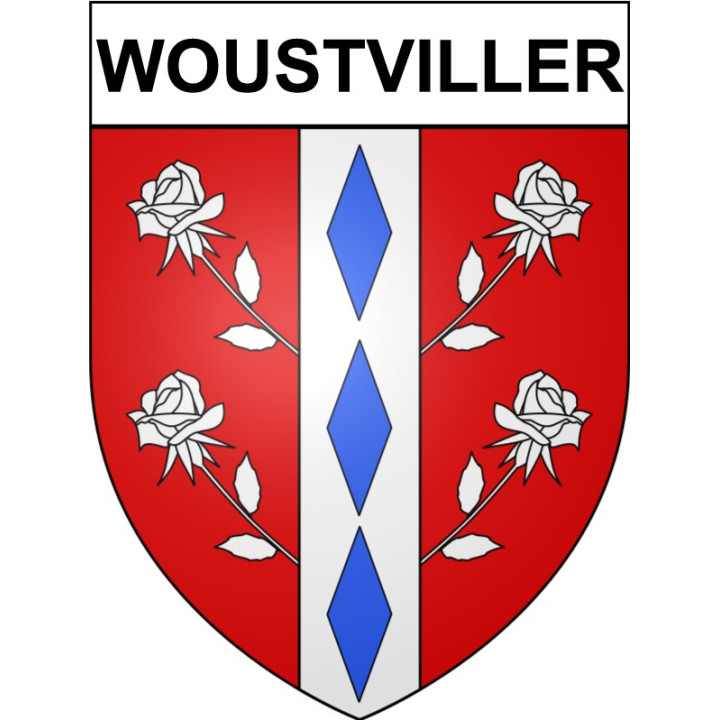 Pegatinas escudo de armas de Woustviller adhesivo de la etiqueta engomada