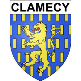 Pegatinas escudo de armas de Clamecy adhesivo de la etiqueta engomada