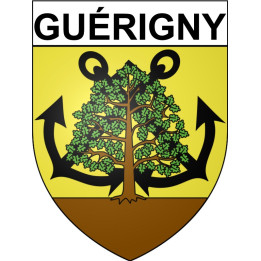 Pegatinas escudo de armas de Guérigny adhesivo de la etiqueta engomada