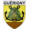 Pegatinas escudo de armas de Guérigny adhesivo de la etiqueta engomada