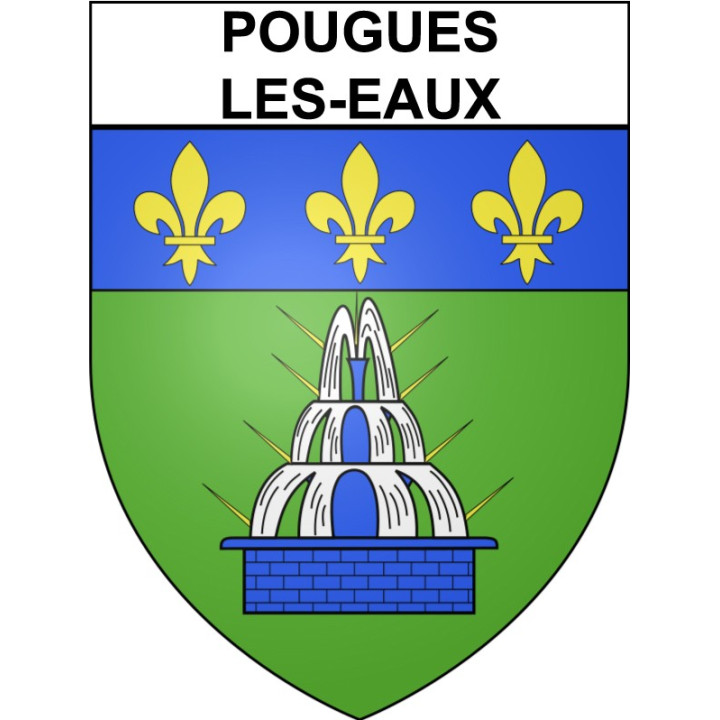 Pougues-les-Eaux Sticker wappen, gelsenkirchen, augsburg, klebender aufkleber