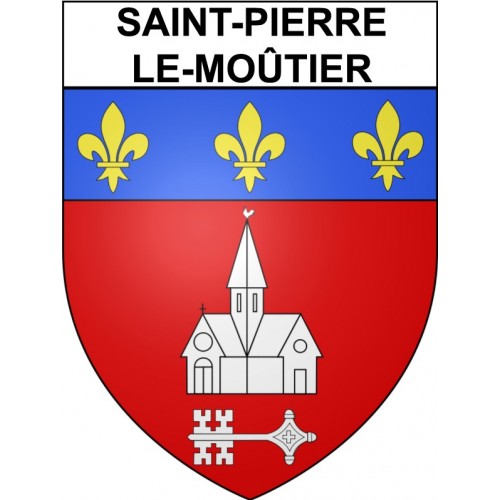 Stickers coat of arms Saint-Pierre-le-Moûtier adhesive sticker