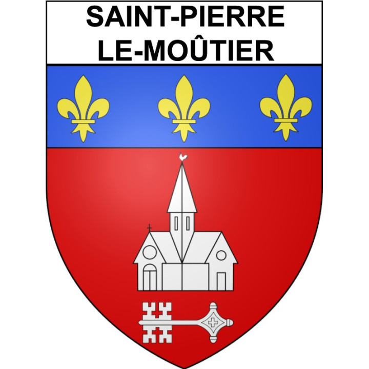 Pegatinas escudo de armas de Saint-Pierre-le-Moûtier adhesivo de la etiqueta engomada