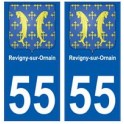 55 Revigny-sur-Ornain blason autocollant plaque stickers ville