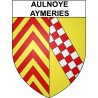Pegatinas escudo de armas de Aulnoye-Aymeries adhesivo de la etiqueta engomada