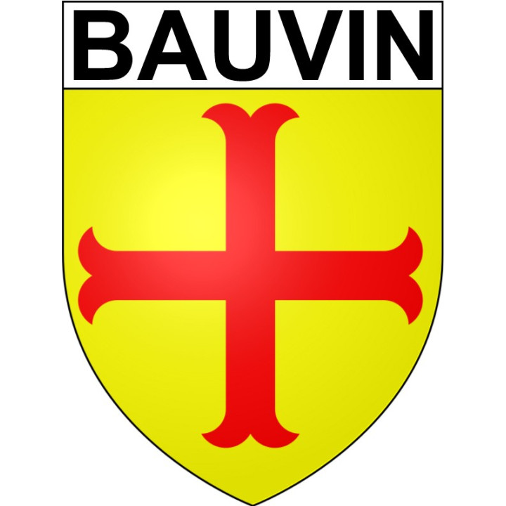 Pegatinas escudo de armas de Bauvin adhesivo de la etiqueta engomada