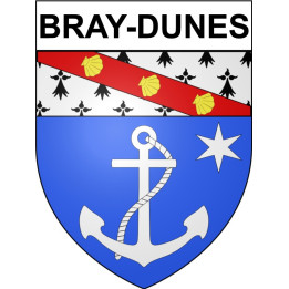 Pegatinas escudo de armas de Bray-Dunes adhesivo de la etiqueta engomada