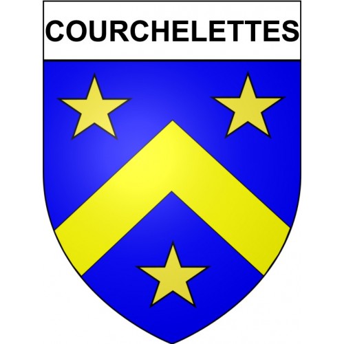 Pegatinas escudo de armas de Courchelettes adhesivo de la etiqueta engomada