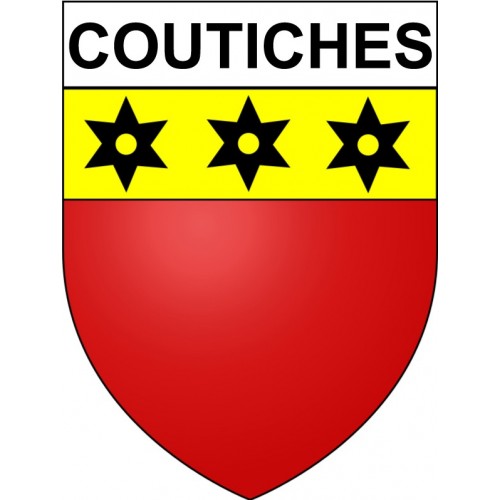 Pegatinas escudo de armas de Coutiches adhesivo de la etiqueta engomada