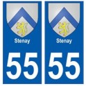 55 Stenay blason autocollant plaque stickers ville