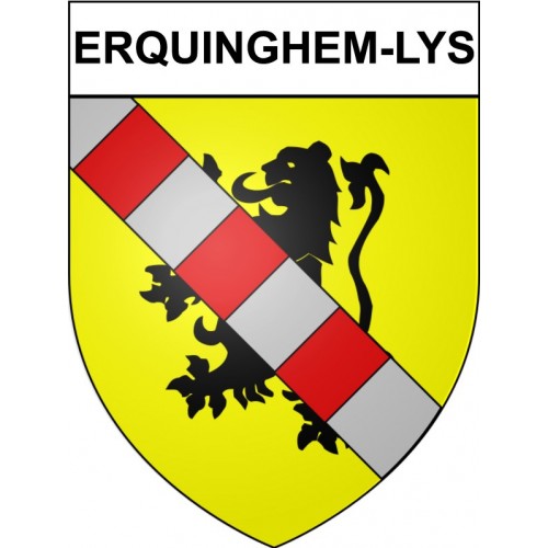Pegatinas escudo de armas de Erquinghem-Lys adhesivo de la etiqueta engomada