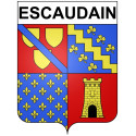 Pegatinas escudo de armas de Escaudain adhesivo de la etiqueta engomada