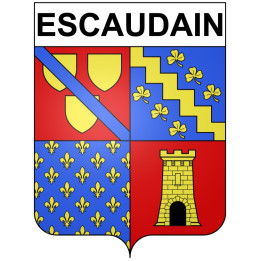 Pegatinas escudo de armas de Escaudain adhesivo de la etiqueta engomada