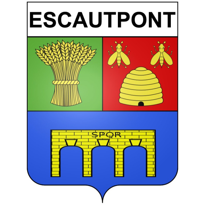 Stickers coat of arms Escautpont adhesive sticker