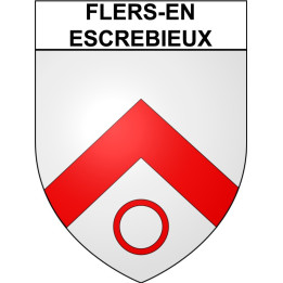 Pegatinas escudo de armas de Flers-en-Escrebieux adhesivo de la etiqueta engomada