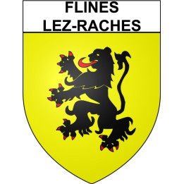 Pegatinas escudo de armas de Flines-lez-Raches adhesivo de la etiqueta engomada