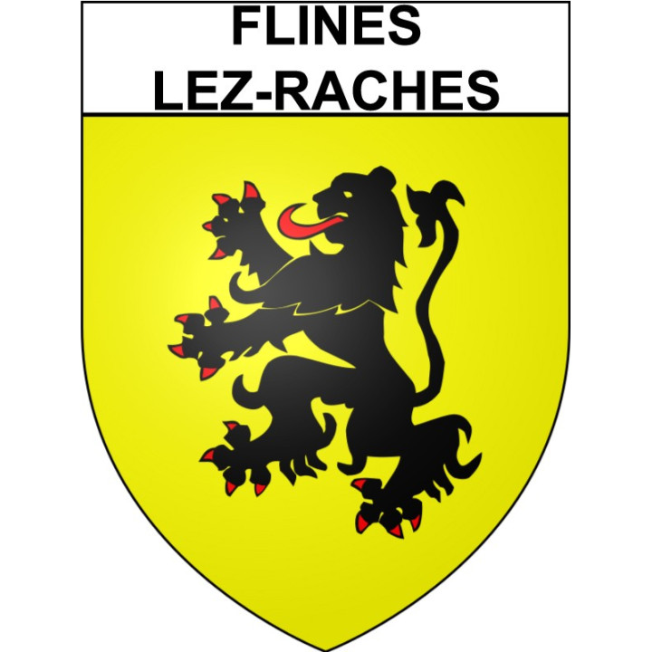 Pegatinas escudo de armas de Flines-lez-Raches adhesivo de la etiqueta engomada