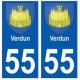 55 Verdun blason autocollant plaque stickers ville