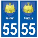 55 Verdun escudo de armas de la etiqueta engomada de la placa de pegatinas de la ciudad