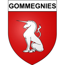 Gommegnies Sticker wappen, gelsenkirchen, augsburg, klebender aufkleber