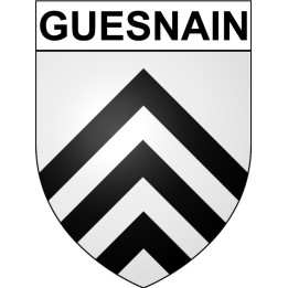Pegatinas escudo de armas de Guesnain adhesivo de la etiqueta engomada