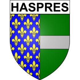 Pegatinas escudo de armas de Haspres adhesivo de la etiqueta engomada