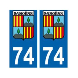 74 samoens ville autocollant plaque