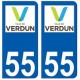 55 Verdun logo autocollant plaque stickers ville