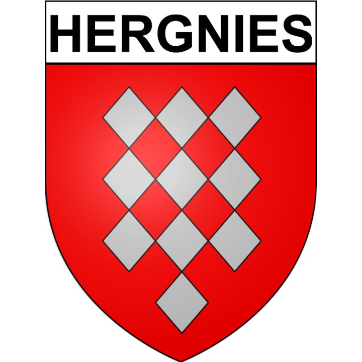 Pegatinas escudo de armas de Hergnies adhesivo de la etiqueta engomada